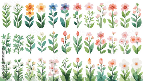 Botanical Garden Pattern Vector featuring lush floral arrangements, elegant leaf details, and seamless natural harmony — perfect Flower Illustration Vectors for modern fabric, wallpaper.