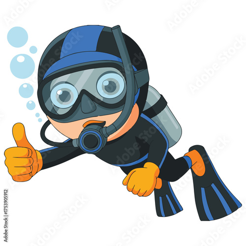 scuba diver vector illustration