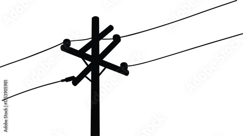 Silhouette, utility pole, power lines, electrical distribution, infrastructure, crossarms, insulators, electricity, transmission, energy, grid, industrial, structure, urban, technology