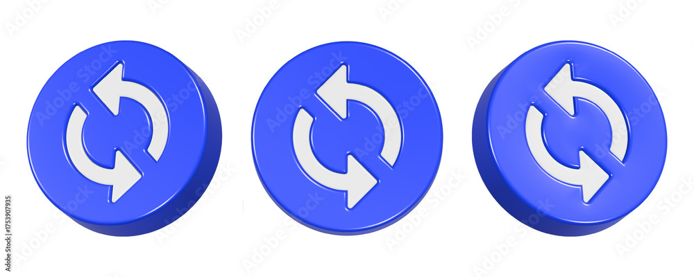 Obraz premium 3d rendering design of refresh or reload icon in blue frame