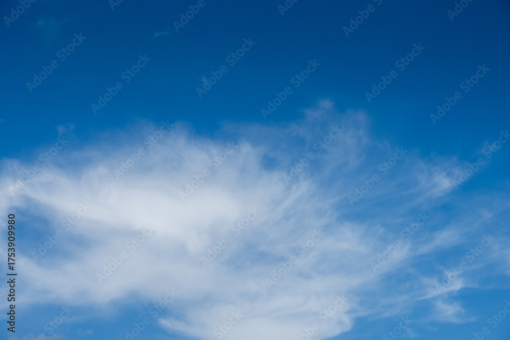 Fototapeta premium Fresh deep blue sky cloudy background 