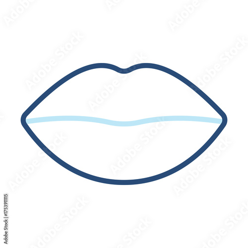 Mouth Icon Color Outline Style. Vector Illustration Design