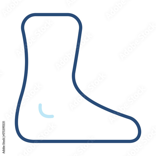 Foot Icon Color Outline Style. Vector Illustration Design