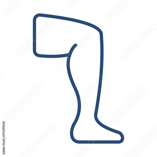 Leg Icon Color Outline Style. Vector Illustration Design