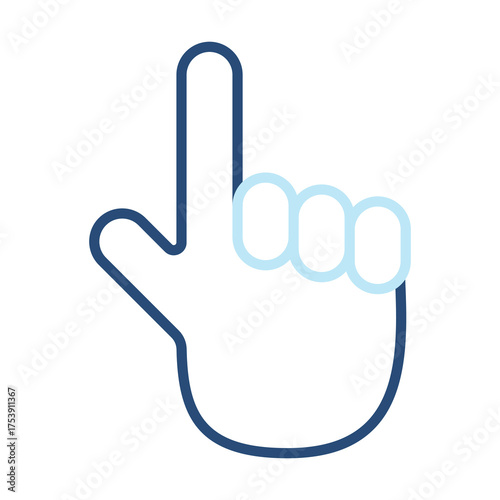 Finger Icon Color Outline Style. Vector Illustration Design