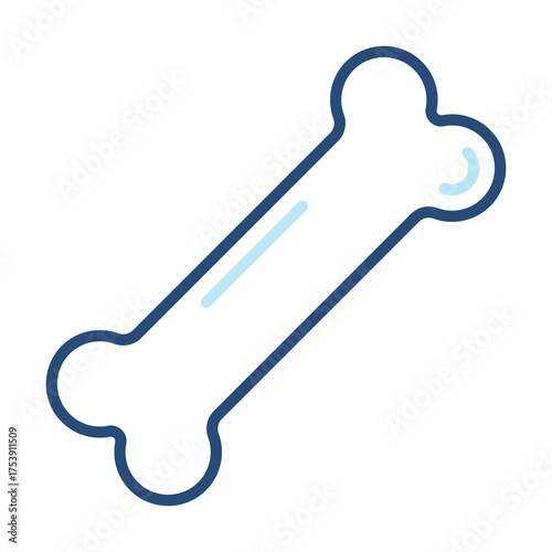Bone Icon Color Outline Style. Vector Illustration Design