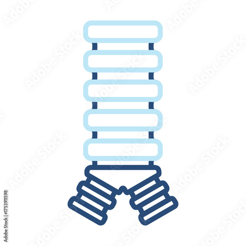 Trachea Icon Color Outline Style. Vector Illustration Design
