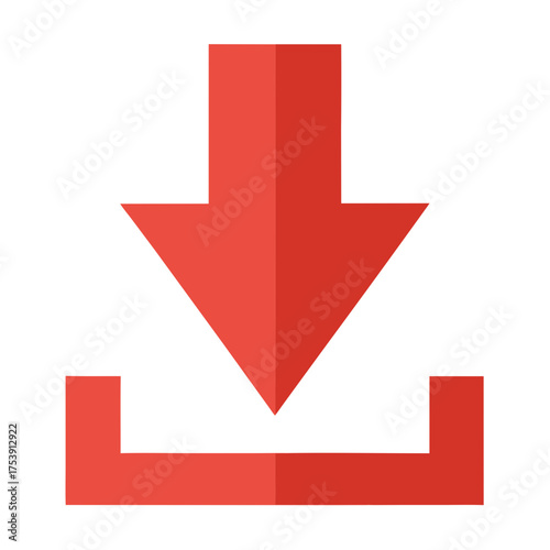 Red download arrow icon for user interface Free Download Red download arrow icon for user interface - GFXLoad