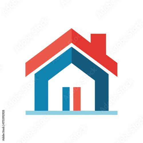 Modern house icon for real estate business