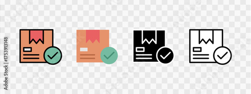 Approved product icons, ideal for e-commerce platforms and delivery apps.