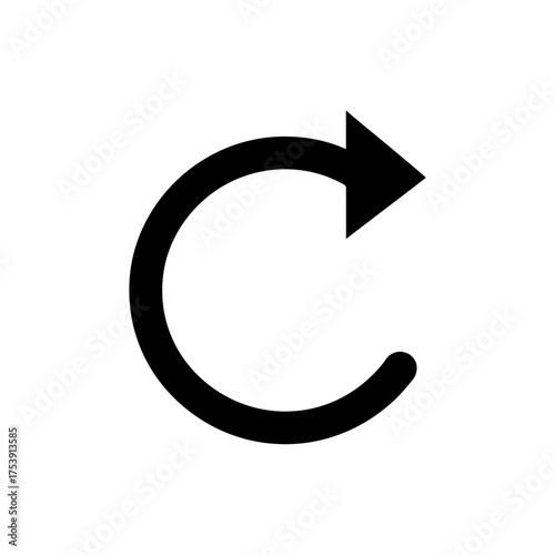 Free Download A simple black circular arrow pointing to the right suggesting a reload or refresh action in design 100 - GFXLoad