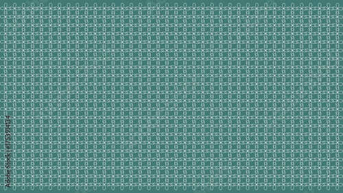 Wallpaper Mural Seamless Geometric Knotwork Pattern - Detailed White Line Art on Deep Teal Background Torontodigital.ca