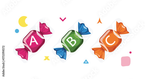 Alphabet candies are sweet learning treats for young children.