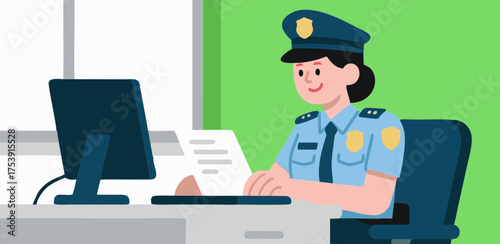 policewoman making a report