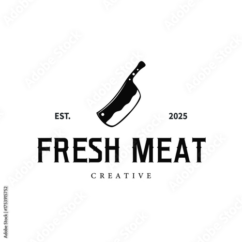 butchery logo meat cutting simple black silhouette meat illustration for template illustration design