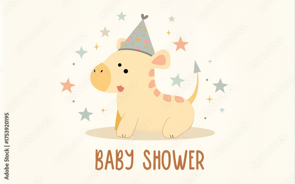 Fototapeta premium Baby Shower card. Vector illustration. High quality