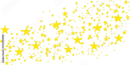 Abstract background with yellow stars cluster. Vector illustration of stars on a transparent background