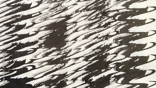 abstract painting drawn with a brush, rough lines drawn with ink and brush, drawing of rough lines painted with a brush