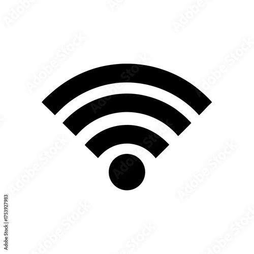 Black wifi signal icon on white backdrop on transparent background silhouette