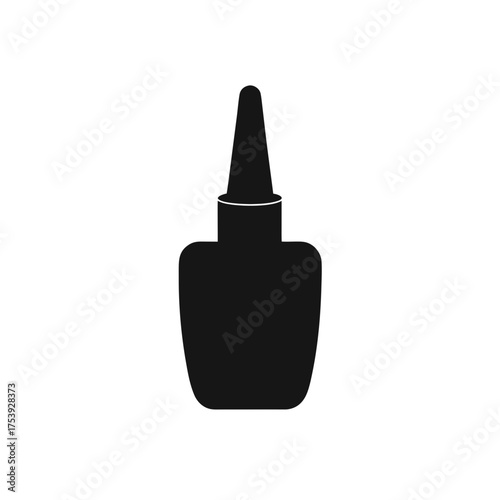 Black silhouette of a bottle with a cap on transparent background