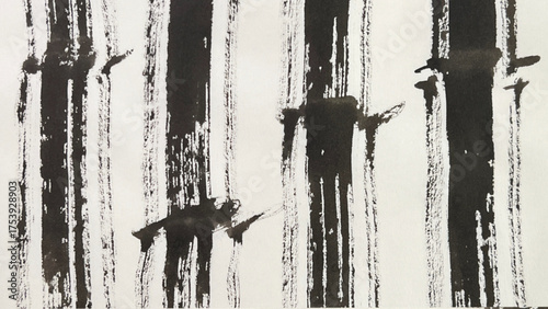 abstract painting drawn with a brush, rough lines drawn with ink and brush, drawing of rough lines painted with a brush