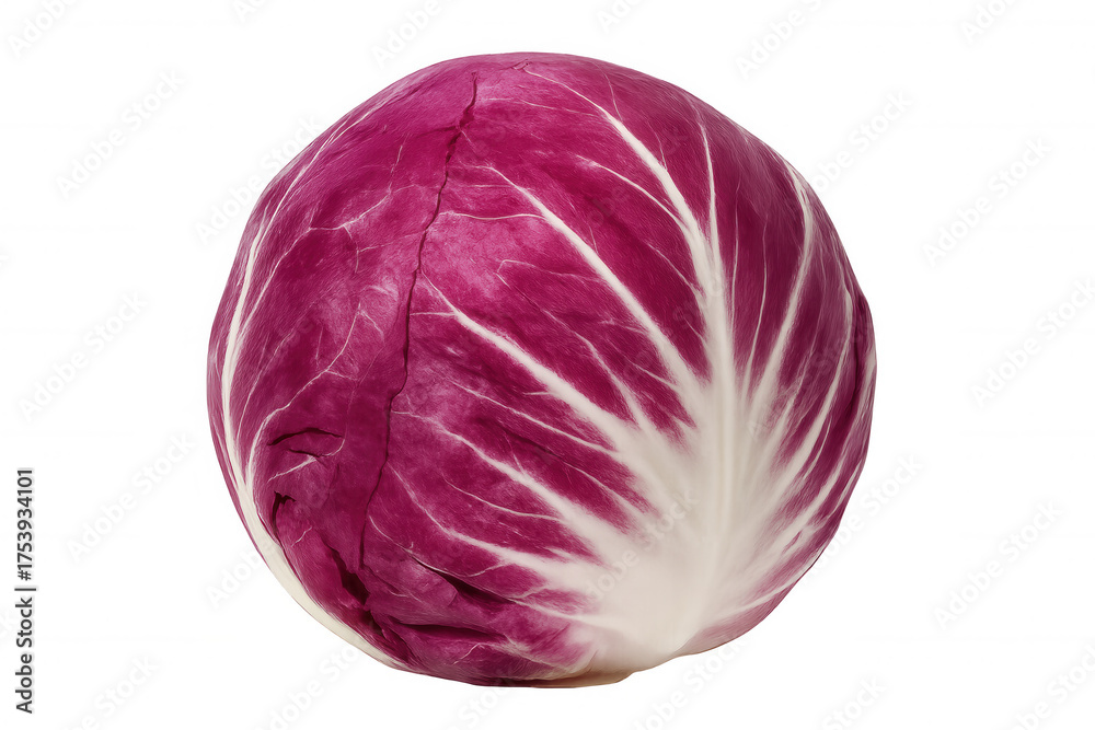 Obraz premium Fresh radicchio chicory vegetable for a healthy diet, offering vitamins, antioxidants, and a crisp raw taste