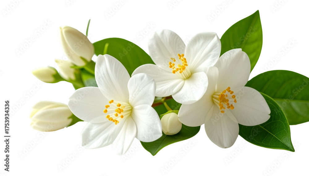 Obraz premium Delicate white flowers on a white background