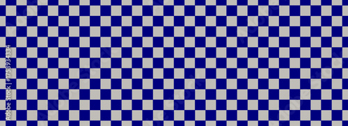 WCheckerboard banner. Navy and Beige colors of checkerboard. Small squares, small cells. Chessboard, checkerboard texture. Squares pattern. Background. Repeatable texture. Eps10