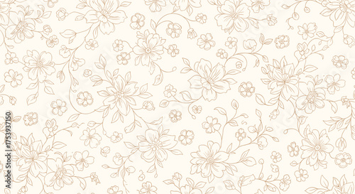 A detailed abstract background with intricate patterns of organic shapes and subtle textures in a light cream and brown color scheme.