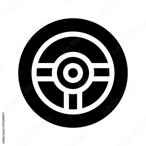 Steering Wheel Icon Vector Symbol Design Illustration