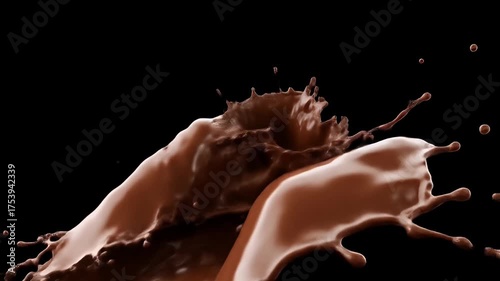 Abstract Chocolate Splash Motion Background Detailed 3D Render