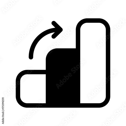Step Up Icon Vector Symbol Design Illustration