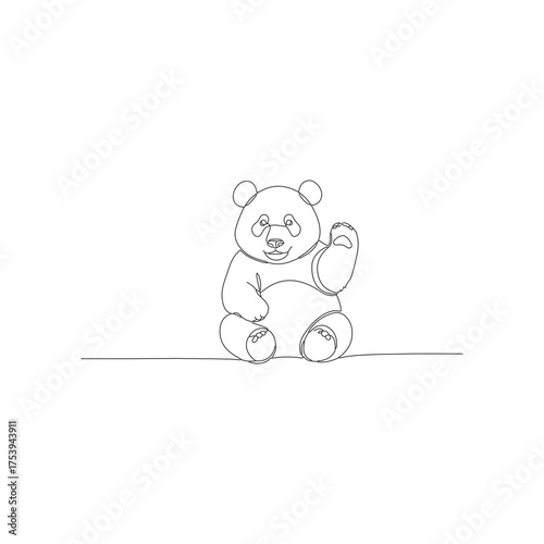 Panda head line art vector