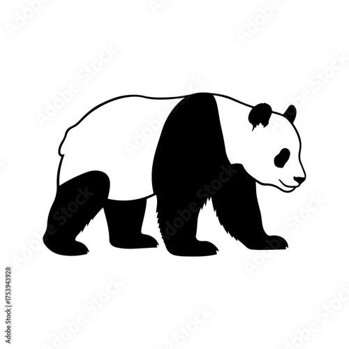Panda head line art vector