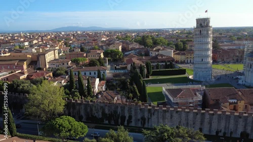 Pisa, Italy - September 05, 2025: the majestic architecture of Pisa’s historical Square of Miracles at sunset
