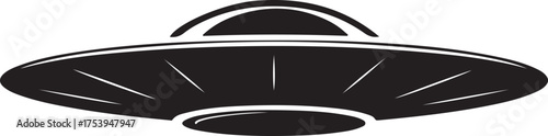 Vector illustration of a classic ufo silhouette isolated on a white background