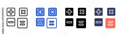 Accounting icon sheet multiple style collection