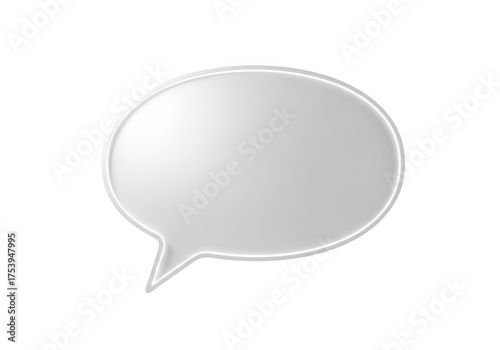 White oval speech bubble isolated on a transparent background