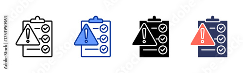 Risk Asessment icon sheet multiple style collection