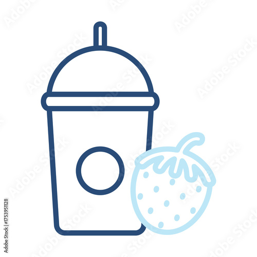 Smoothie Icon Color Outline Style. Vector Illustration Design