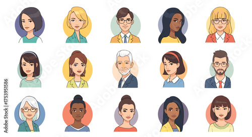 Vector collection of diverse people portraits for social media profiles and community concepts