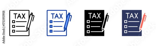 Tax Form icon sheet multiple style collection