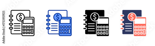 Bokkeping icon sheet multiple style collection