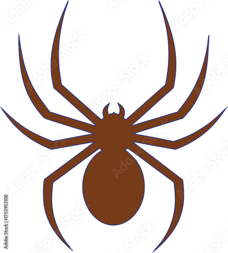Scary spider silhouette icon, great for horror posters, haunted house logos, and dark design themes.