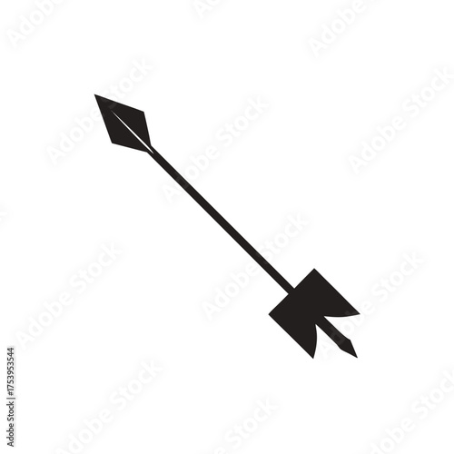 Simple black arrow pointing diagonally down on transparent background silhouette