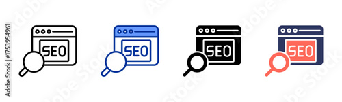 Seo icon sheet multiple style collection