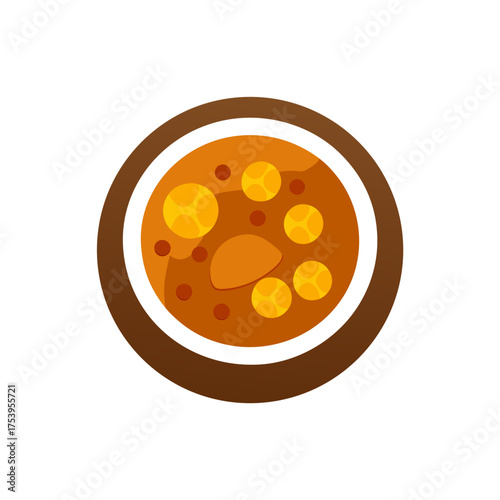 Vector illustration of a bowl of chili con carne