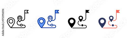 Route icon sheet multiple style collection