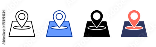 Location icon sheet multiple style collection
