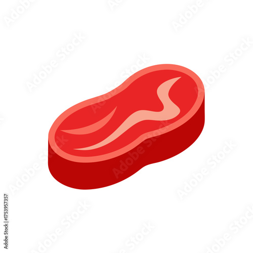 Isometric illustration of a piece of meat on transparent background